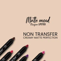Seven Seas Matte Mood Non Transfer Lip Crayon Lipstick - 3.5g - Nudy Mauve image 4