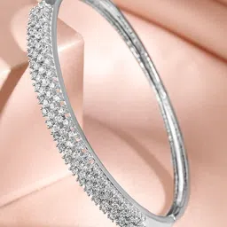 Rubans Rhodium Plated Cubic Zirconia Bangles Style Bracelet image 4