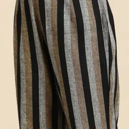anayna Striped Regular Pure Cotton Kurti with Trousers image 2