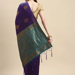 Royal Rajgharana Saree Woven Design Ethnic Motifs Zari Pure Silk Banarasi Saree image 5