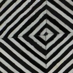 dazzhome Black Hair On Leather Geometrical Hand Woven 3ftX5ft Carpet image 4