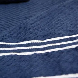 Athom Living Navy Blue 2 Pieces Striped 380 GSM Bath Towels image 4