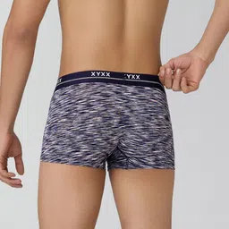 XYXX Men Navy Blue & White Printed IntelliSoft Antimicrobial Micro Modal Artisto Trunks XYTRNK76 image 3