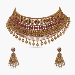 Tarinika Kriya Gold-Plated CZ-Studded Antique Jewellery Set image 3