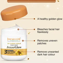 Aryanveda Set Of 24 Carat Gold Bleach Cream 450g & Rose Face Toner 100ml image 5