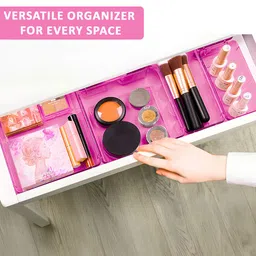 Myntra Elegant Homes Pink 16Pieces Acrylic Regular Drawer Organisers image 3