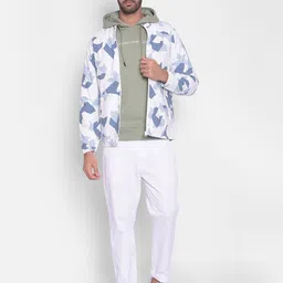 Crimsoune Club Geometric Printed Stand Collar Bomber Jacket image 4