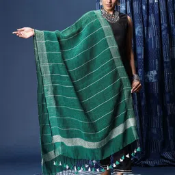 Taavi Striped Linen Dupatta with Sequinned Detail image 5