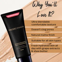 FACES CANADA Weightless Matte Finish Anti-Ageing Foundation 15 ml - Medium Natural 04 image 4