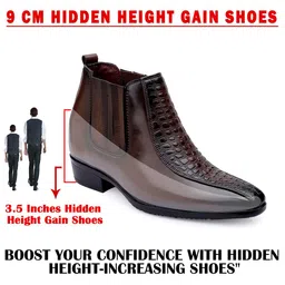 Bxxy Men 9 Cm Hidden Height Increasing Block-Heeled Chelsea Party Boot image 5