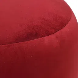 Shadowkart Maroon And Gold Toned Wooden Cylindrical Pouffes Ottomans image 3