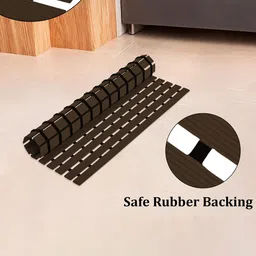 Myntra Elegant Homes Brown Stripe Design Anti-Skid Bath Rug image 5