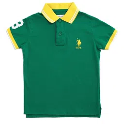 U.S. Polo Assn. Kids Boys Brand Logo Polo Collar Pure Cotton T-shirt image 2