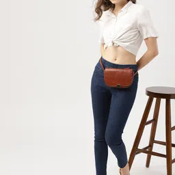 DressBerry Women Navy Blue Super Skinny Fit Washed Jeggings image 4