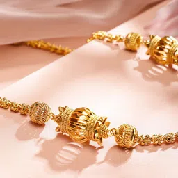 Rubans Women 22K Gold-Plated Handcrafted Long Necklace with Ornate Beaded Motifs image 2