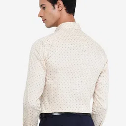 Greenfibre Men Cream-Coloured Slim Fit Printed Formal Shirt image 5