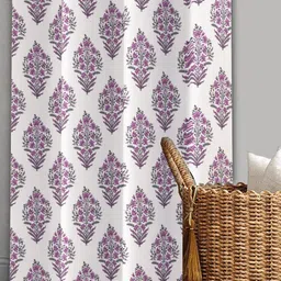 Trance Home Linen Mauve & White 2 Pcs Printed Room Darkening Pure Cotton Door Curtains image 5