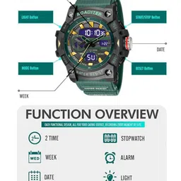 The Roadster Lifestyle Co Men Analogue & Digital Watch RDSTR-8086-GREEN image 4