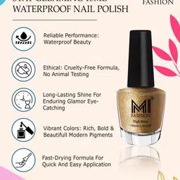 MI FASHION Set of 3 High Shine Long-Lasting Nail Lacquer 12 ml Each -Metallic Coffee 04 - Brown Coffee 05 - Pearly White Chrome 58 image 5