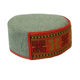 Vastraa Fusion Unisex Blue & Green Embroidered Himachali Cap image 3