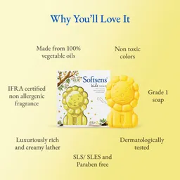 Softsens Kids Set Of 4 Samba the Lion Shaped Soap With Shea Butter - 75 g Each image 3
