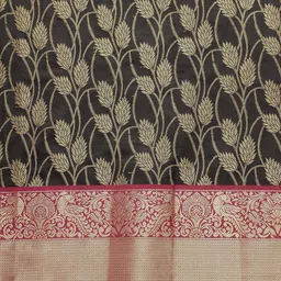 Royal Rajgharana Saree Black & Pink Ethnic Motifs Silk Blend Banarasi Sarees image 5