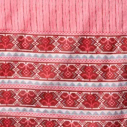 AHIKA Women Pink & White Printed Sequinned Pure Cotton Kurta with Trousers & With Dupatta image 5