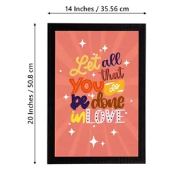 eCraftIndia Peach-Coloured & Yellow Motivational Quote Satin Matt Textured UV Art Paintings image 4