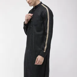 The Indian Garage Co Men Black Printed Kurta image 5