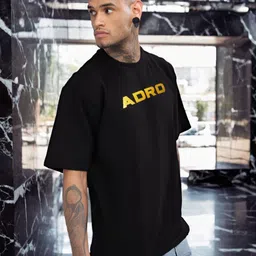 ADRO Graphic Printed Drop-Shoulder Sleeves Cotton Oversized T-shirt image 4