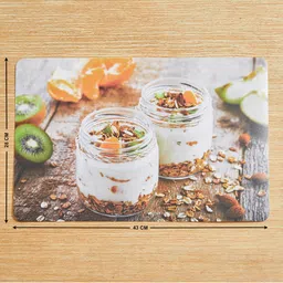 Home Centre Brown Corsica Mandarin Brown and White 6 Pieces Printed Table Placemats image 4