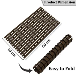 Myntra Elegant Homes Brown Stripe Design Anti-Skid Bath Rug image 4