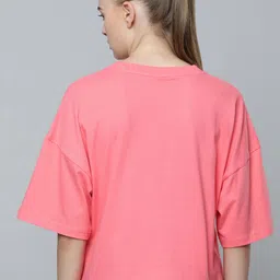 Puma Women Solid Drop-Shoulder Sleeves Pure Cotton Classics Oversized Outdoor T-shirt image 3