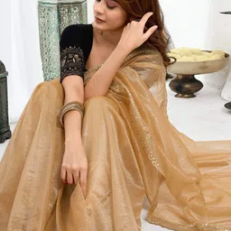 all about you Embellished Embroidered Pure Chiffon Designer Saree image 3