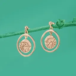 Carlton London 18Kt Rose Gold Plated Circular Drop Earrings-picture-30