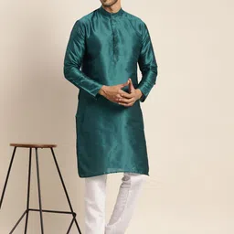 Anug by SOJANYA Men Green Kurta image 5