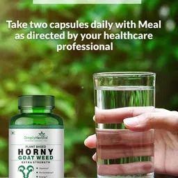 Simply Herbal Horny Goat Weed Capsules To Boost Performance & Enhance Energy - 90 Capsules image 2