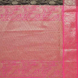 Royal Rajgharana Saree Black & Pink Ethnic Motifs Silk Blend Banarasi Sarees image 3
