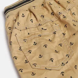 ADBUCKS Boys Yellow Printed Relaxed Easy Wash Chambray 3/4th Trousers image 5