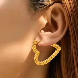 THEPANDASTOREE 18K Gold-Plated Geometric Anti-Tarnish Hoop Earrings image 2