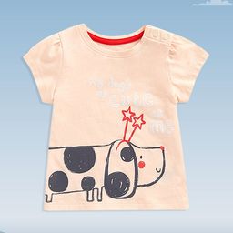 mothercare  Infant Girls Peach-Coloured & Black Print Cotton Top-picture-24
