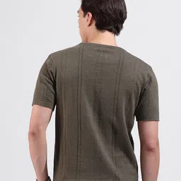 The Indian Garage Co Men Flat Knit Slim Fit Textued T-Shirt image 4