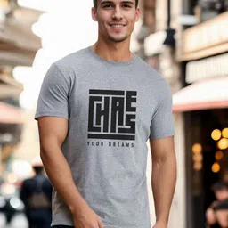 NOBERO Round Neck Short Sleeves Typography Printed  T-shirt-image-8