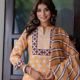 KALINI Women Printed Regular Kurta with Salwar & With Dupatta image 5