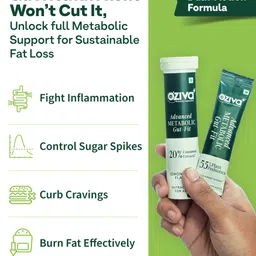 OZiva Advanced Metabolic Gut-Fit - Fights Inflammation - 30 Sachets + 30 Tablets image 2