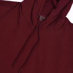 Bene Kleed Men Maroon Half Sleeve Relax Fit Hooded Lightweight Sweatshirt image 3