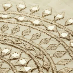 Varanga Women Off-White & Gold-Toned Embellished Mirror Work Top with Palazzos image 3