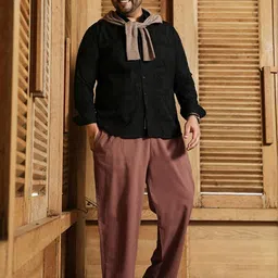 Instafab Plus Self Design Button-Down Collar Comfort Cotton Casual Shirt image 2