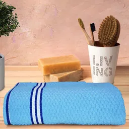 Athom Trendz Popcorn Blue Textured 300 GSM Pure Cotton Bath Towel-picture-56