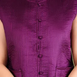 Vasjac Floral Printed Mandarin Collar Sleeveless Reversible Quilted Jacket image 5